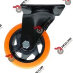 Rodaja PVC 4" Naranja Giratoria