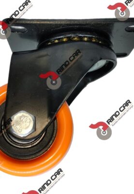 Rueda Rodaja Naranja PU C/Balero Giratoria 2-1/2" X 1-1/4" Cap.80kg