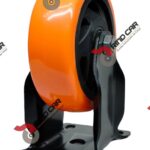 Rueda Rodaja Naranja PU C/Balero Fija 4"x 1-1/4" Cap.120Kg