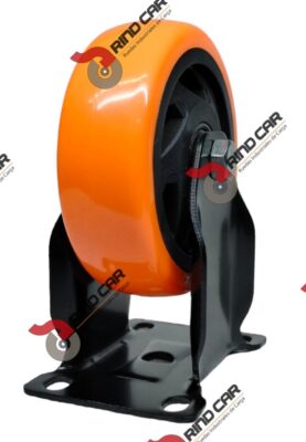Rueda Rodaja Naranja PU C/Balero Fija 4"x 1-1/4" Cap.120Kg