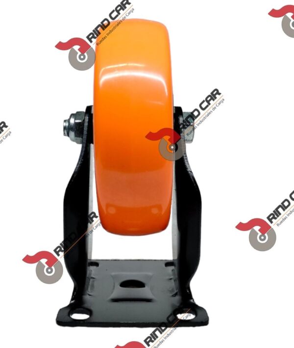 Rueda Rodaja Naranja PU C/Balero Fija 4"x 1-1/4" Cap.120Kg - Image 3