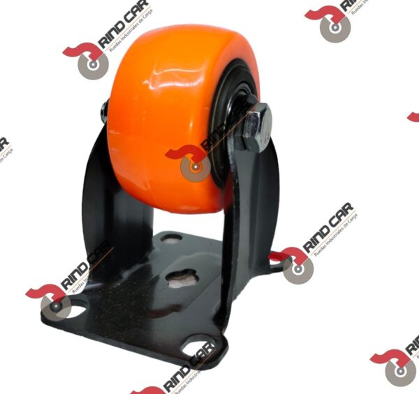 Rueda Rodaja Naranja PU C/Balero Fija. 2-1/2" x 1-1/4"Cap. 80Kg