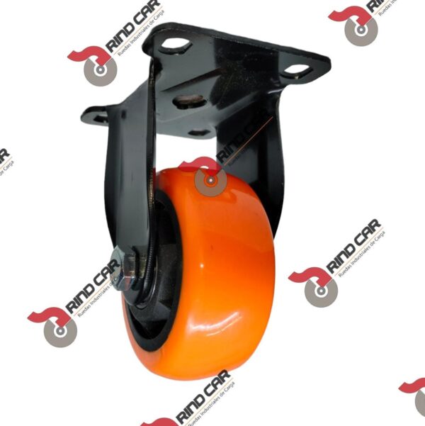Rueda Rodaja Naranja PU C/Balero Fija 3"x 1-1/4" Cap.100Kg