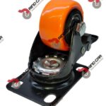 Rueda Rodaja Naranja PU C/Balero Giratoria C/Freno Tota l2"x 1" Cap.50Kg