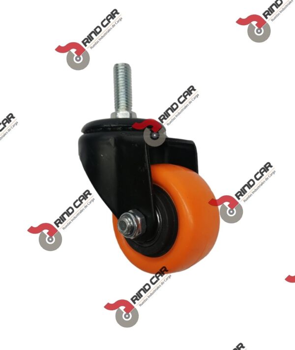 Rodaja Giratoria  2-1/2" x 1-1/4"  Rosca 12mm Cap.80Kg