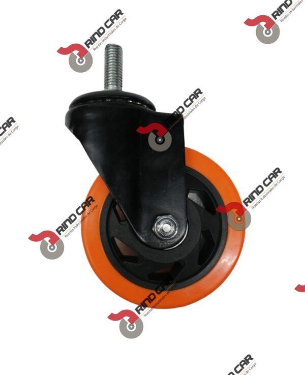 Rueda Rodaja Giratoria 4" x 1-1/4"Rosca 12mm Cap.120Kg - Image 2