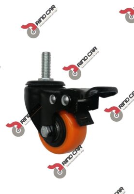 Rodaja Giratoria 2" x 1" Con Freno y Rosca 10mm Cap.50Kg