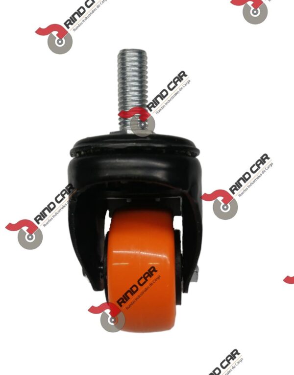 Rodaja Giratoria 2" x 1" Con Freno y Rosca 10mm Cap.50Kg - Image 3