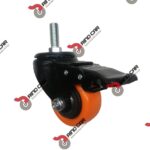 Rodaja Giratoria  2-1/2" x 1-1/4"  Rosca 12mm y Freno Total Cap.80Kg