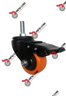 Rodaja Giratoria  2-1/2" x 1-1/4"  Rosca 12mm y Freno Total Cap.80Kg