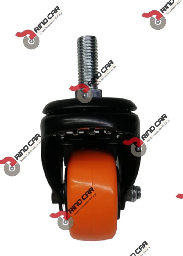 Rodaja Giratoria  2-1/2" x 1-1/4"  Rosca 12mm y Freno Total Cap.80Kg - Image 3