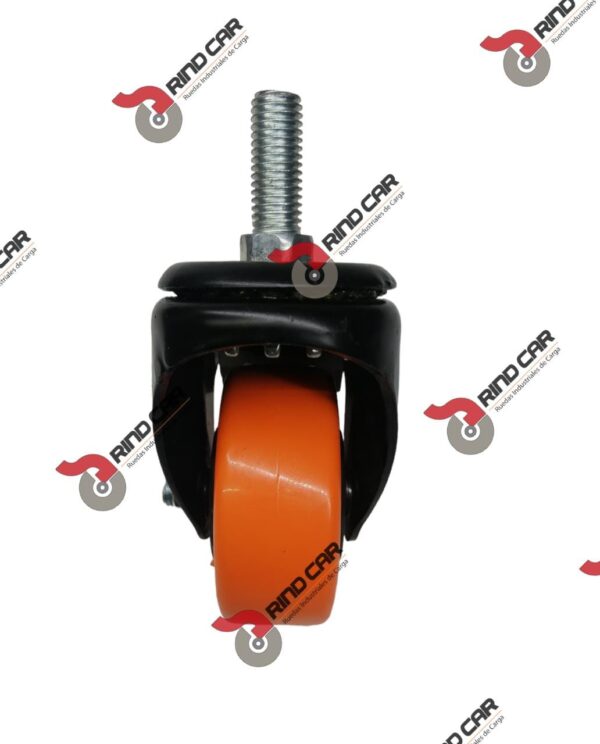 Rueda Rodaja Giratoria 3" x 1-1/4"Rosca 12mm y Freno Total  Cap.100Kg - Image 3