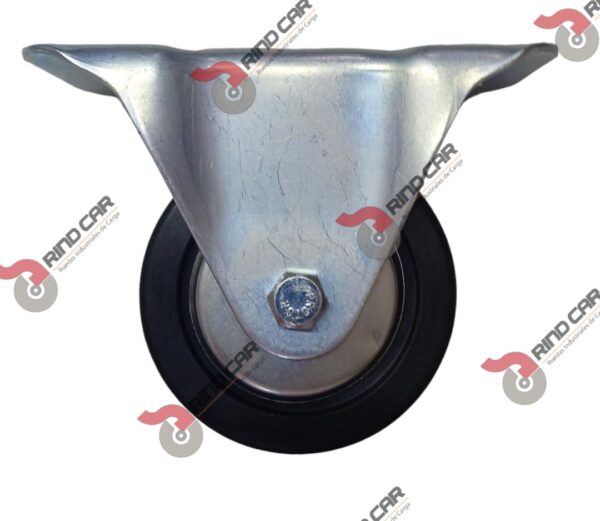 Rueda Rodaja Industrial Fija 4"Rueda De Hule Con Balero,Cap140kg - Image 3