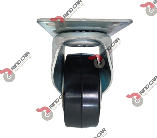 Rodaja Industrial 4"Rueda De Hule Con Balero,Placa Giratoria, Cap140kg - Image 3