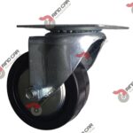 Rodaja Industrial 4"Rueda De Hule Con Balero,Placa Giratoria, Cap140kg