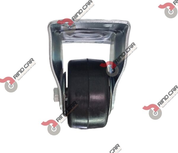 Rodaja Industrial 2 1/2"Rueda De Hule con Balero Placa Fija Cap.80kg - Image 2