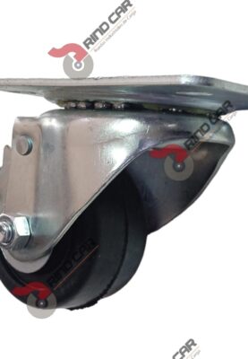 Rodaja Industrial 2 1/2" Rueda de Hule con Balero placa giratoria Cap 80k