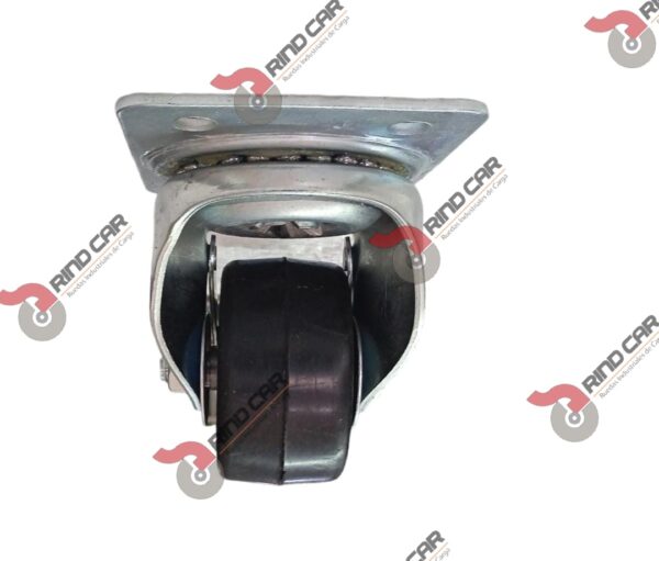 Rodaja Industrial 2 1/2"Rueda De Hule con Balero Placa Giratoria y Freno pie 80kg - Image 3