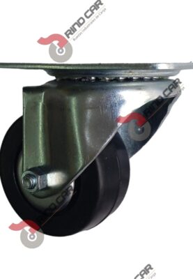 Rodaja Industrial 3"Rueda De Hule con Balero Placa Giratoria,Cap.110kg