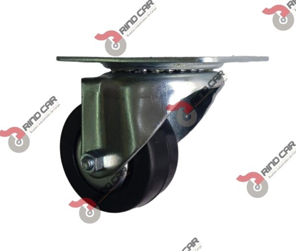 Rodaja Industrial 3"Rueda De Hule con Balero Placa Giratoria,Cap.110kg
