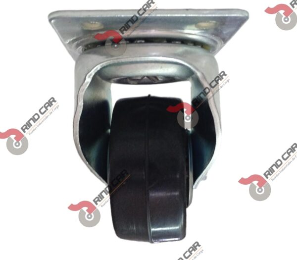 Rodaja Industrial 3"Rueda De Hule con Balero Placa Giratoria,Cap.110kg - Image 2