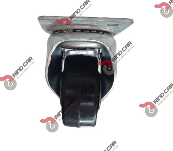 Rodaja Industrial 3"Rueda De Hule con Balero placa Giratoria y Freno pie Cap110kg - Image 2