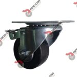 Rodaja Industrial 3"Rueda De Hule con Balero placa Giratoria y Freno pie Cap110kg