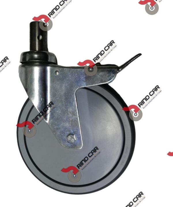Rueda Rodaja Giratoria 8" Con Freno Total Cap.660lbs
