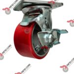 Rueda Rodaja C/Freno Giraoria 4"X2"Fierro V-Poliuretano Cap.230Kg