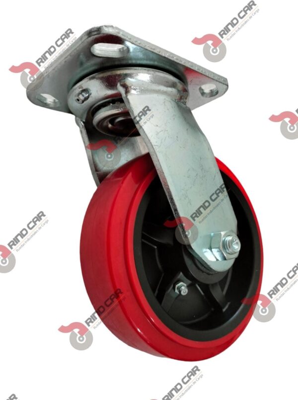 Rueda Rodaja Giratoria 6"X2" Poliuretano Con Polipropileno Cap.250Kg