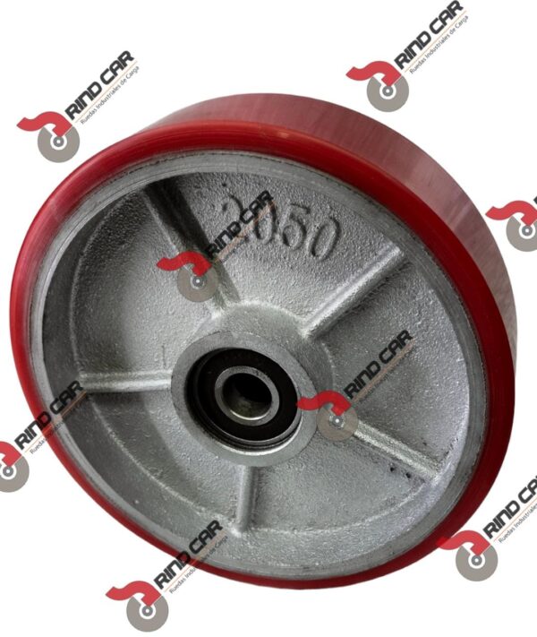 Rueda Rodaja de Direccion P/Patin Fierro Vaciado PU 8X2" - Image 2