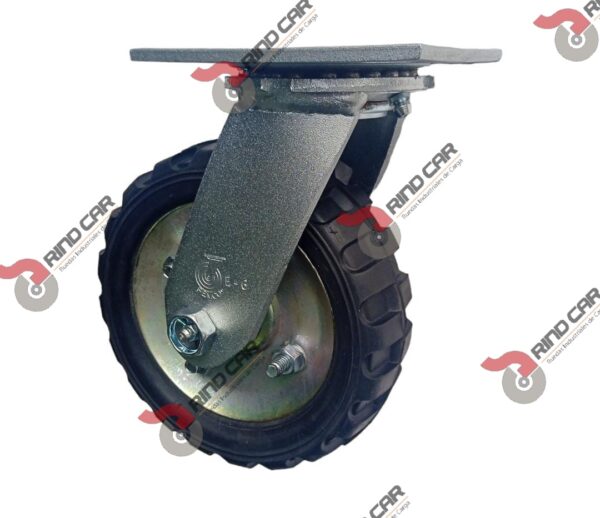 Rodaja Giratoria De 6"X2" Rueda De huele Tipo Tractor Lamina tropicalizada Cap Carga 110Kg