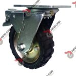 Rodaja Giratoria De 6"X2" Rueda De huele y Rin Lamina Con Fren total Cap Carga 110Kg