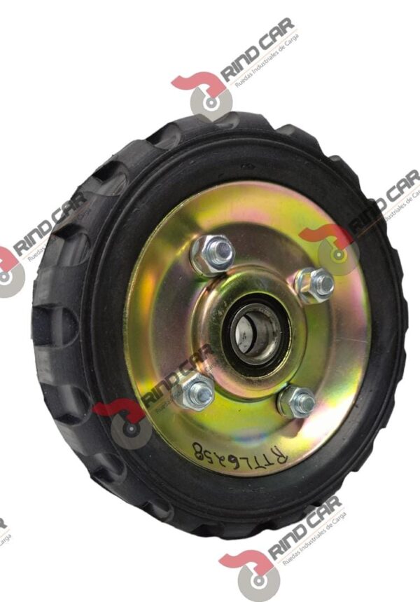 Rueda De  6"X2" De Hule Tipo Tractor Lamina Tropicalizado Cap Carga 110Kg - Image 3