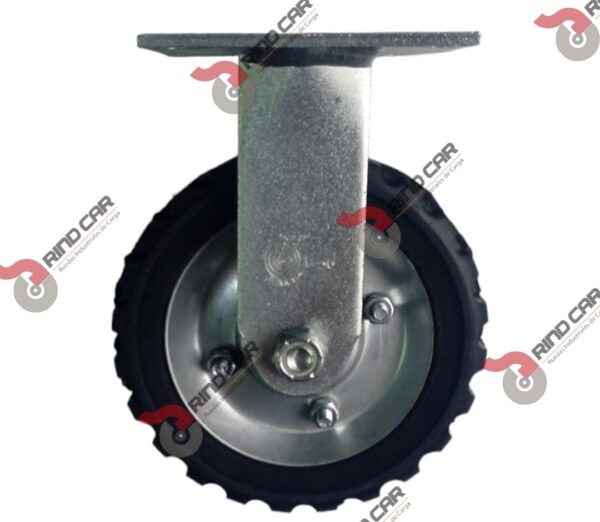 Rodaja Fija De 6"X2" Rueda De Hule Tipo Tractor Económica Rin De Lamina Cap Carga 100Kg - Image 2