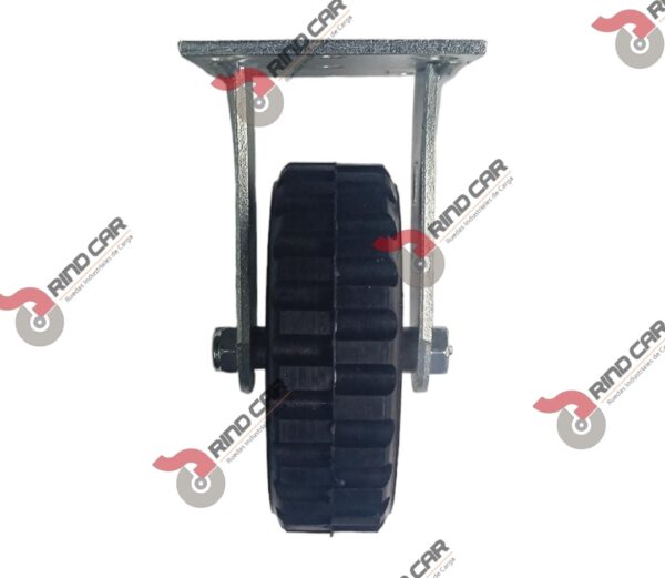 Rodaja Fija De 6"X2" Rueda De Hule Tipo Tractor Económica Rin De Lamina Cap Carga 100Kg - Image 3