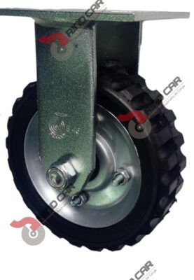 Rodaja Fija De 6"X2" Rueda De Hule Tipo Tractor Económica Rin De Lamina Cap Carga 100Kg