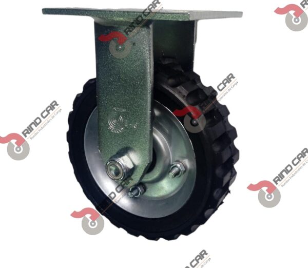 Rodaja Fija De 6"X2" Rueda De Hule Tipo Tractor Económica Rin De Lamina Cap Carga 100Kg