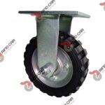 Rueda Rodaja Fija de 6"X2-1/8" Rueda de  Hule Tipo Tractor Industrial Rin De Lamina Cap Carga 110Kg