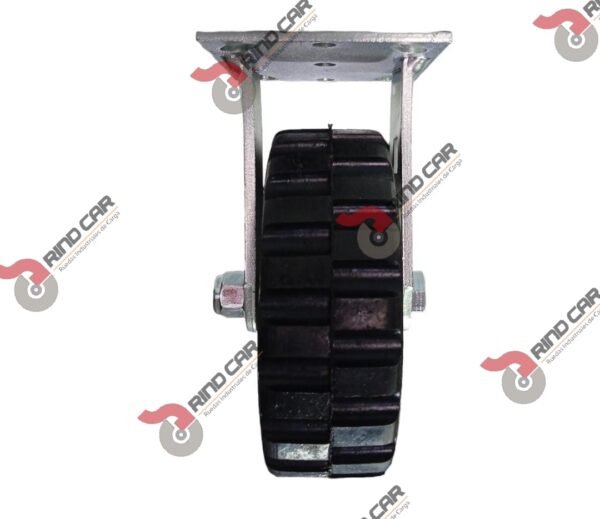 Rueda Rodaja Fija de 6"X2-1/8" Rueda de  Hule Tipo Tractor Industrial Rin De Lamina Cap Carga 110Kg - Image 3