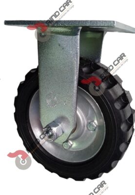 Rueda Rodaja Fija de 6"X2-1/8" Rueda de  Hule Tipo Tractor Industrial Rin De Lamina Cap Carga 110Kg