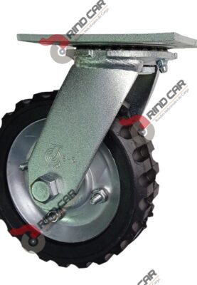 Rueda Rodaja Giratoria De 6"X2" Rueda De Hule Economica Tipo Tractor Lamina Cap Carga 100K