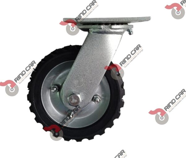 Rueda Rodaja Giratoria De 6"X2" Rueda De Hule Economica Tipo Tractor Lamina Cap Carga 100K - Image 3