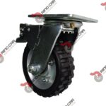 Rodaja Giratoria De 6"X2" Rueda Economica  De Hule Y Rin Lamina Con Freno Total Cap Carga 100Kg