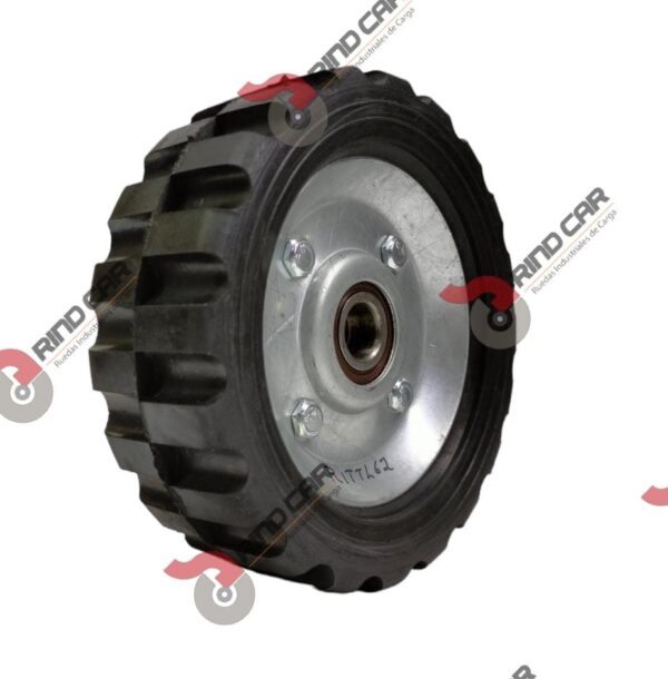 Rueda De 6"X2-1/8" De Hule Tipo Tractor Industrial Rin Lamina Cap Carga 110Kg