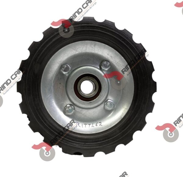 Rueda De 6"X2-1/8" De Hule Tipo Tractor Industrial Rin Lamina Cap Carga 110Kg - Image 2