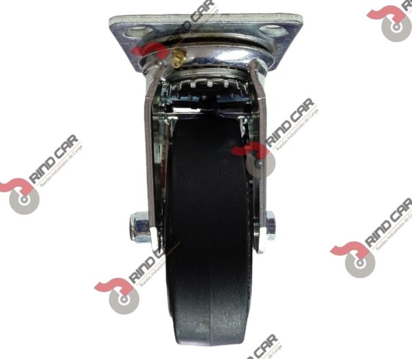 Rodaja Giratoria Con Freno Total De 6"X2" Rueda Performa Rubber Cap Carga 600 Lbs - Image 2