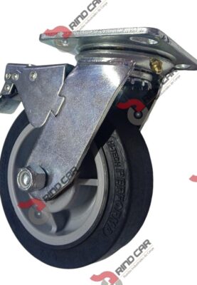 Rodaja Giratoria Con Freno Total De 6"X2" Rueda Performa Rubber Cap Carga 600 Lbs