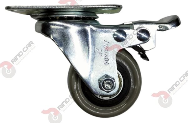 Rueda Rodaja C/Freno Total Giratoria De 2"  Polivinil (Gris) Imsa Cap. 30kg - Image 3