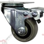 Rueda Rodaja C/Freno Total Giratoria De 2"  Polivinil (Gris) Imsa Cap. 30kg